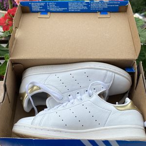 Adidas Originals Stansmith In Gold & White