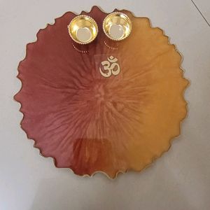 Pooja Thali,  8th Inch Resin Art