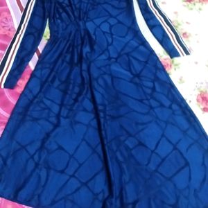 Navy Blue Self Design Dress