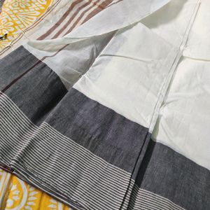 Pure Khadi Cotton Off-White Saree