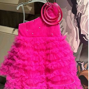 Beautiful Pink One Sided Frock