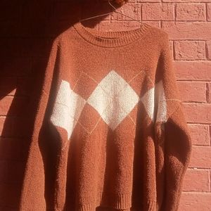 H&M  Charcoal Sweatshirt+ Argyle Sweater Brown