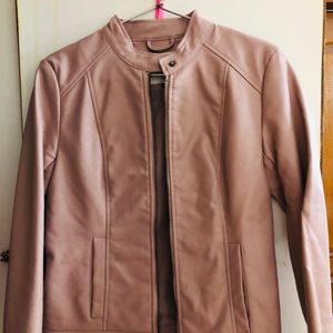 Dull Pink leather Jacket Never Worn