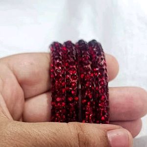 Beautiful Maroon Stone Bangles