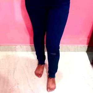 (Zara)Women Stretch Long Leg High Rise Jeans Denim