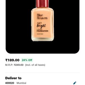 BLUE HEAVEN GET BRIGHT LIQUID FOUNDATION