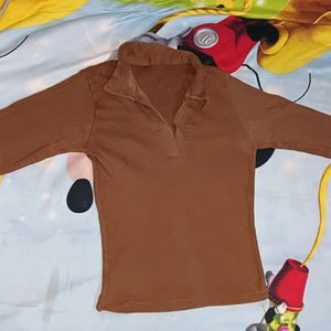 Brown Sleeves Top