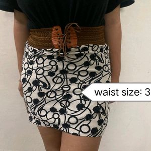 Cinched Waist Mini Skirt
