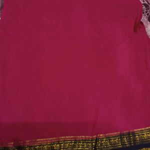 Magenta Color Silk Blend Saree