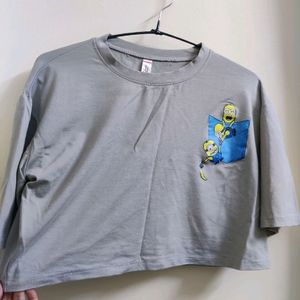 Oversized Crop Minions Teee