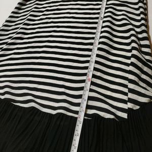 Black And White Strip Line Mini Dress/Summer Wear