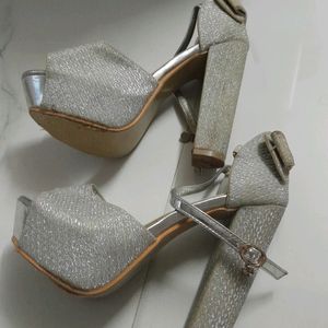 Silver High Heels 5 Inch