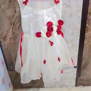 White Barbie Frock.. Age Upto 10 Years