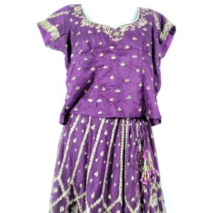 Purple Embroidery Printed Lehanga Choli (Women)