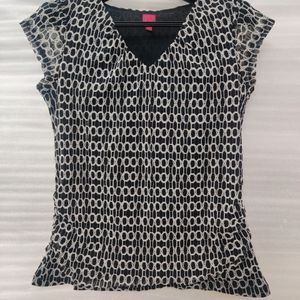 Black Printed Top