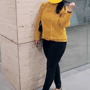 Mustard Yellow Lace Inserts Top