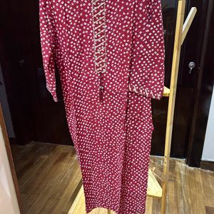 🎊Clearance🎊Varanga Bandhni Red Kurta