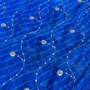 Blue Lehariya Saree