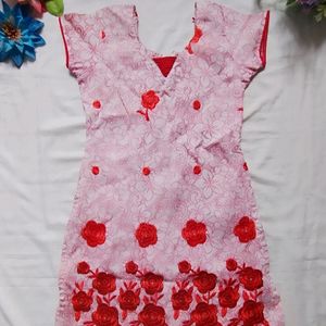 Stylish Red Flower Kurta Top