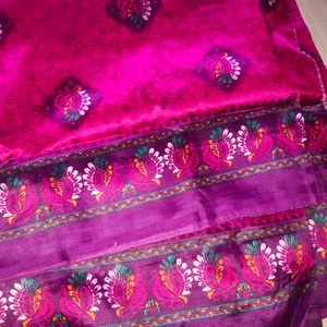 Art Silk Saree... Rani Pink Color, Not Used