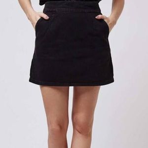 Black Denim Mini Skirt