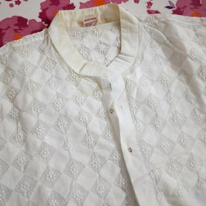 Men White Chikankari Kurta 5