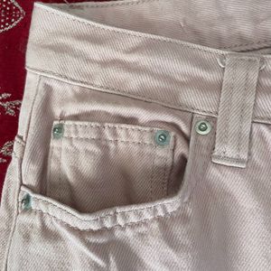 High Rise Peach/Light Pink baggy Jeans