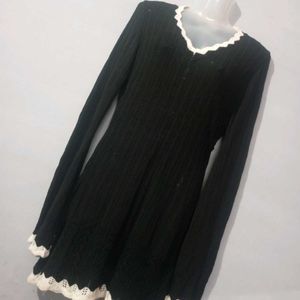 Black Woolen Kurta