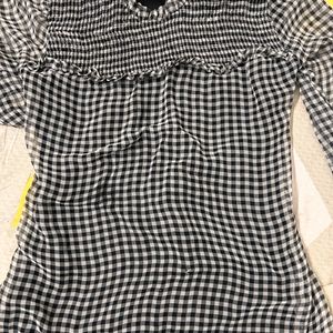 Beautiful Black White Checks Tunic Dress