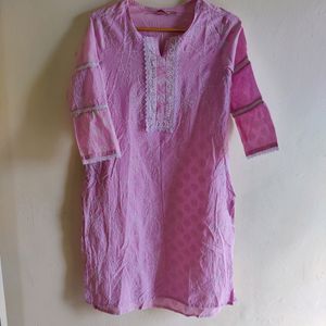 Straight Cut Pink Kurta