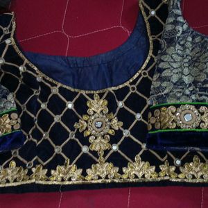 Velvet Desiner Blouse Saree Georgette