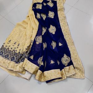 Full Embroidery & Stone Work Saree