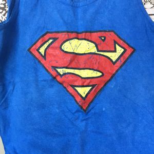 Men's Blue Superman Graphic Printed Vest