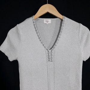 Olivia Brand Women Light Grey Top