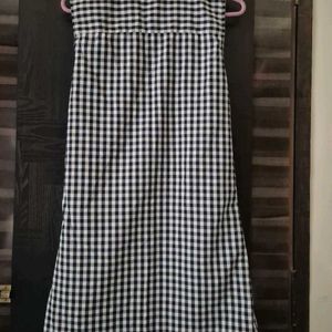 Checked Buttoned Dress