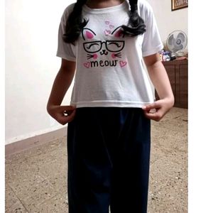 beautiful white crop t shirt for girls