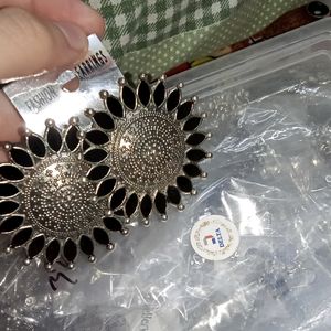 Black Flower Earrings