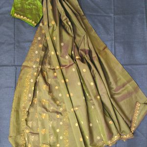 Beautiful Olive Green Saree