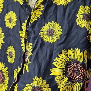 Sunflower Print Casual Shirt