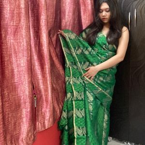 Green Banarasi Saree