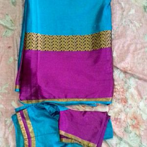 Silk Saree With Blouse. Bust Size 38in