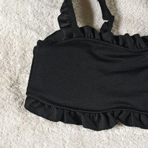 SEXY BLACK PADDED BRALETTE TOP