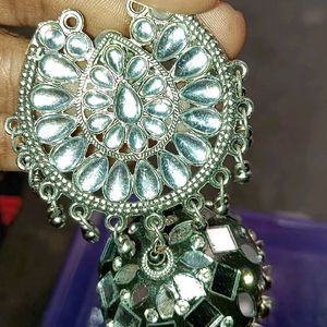 Mirror Work Jhumka Earrings &Stude