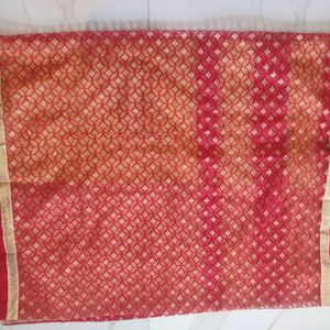 So Beautiful Red And Cream Colour Net Saree