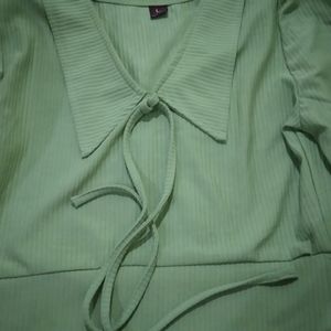 Green Crop Top With Free Gift Inside