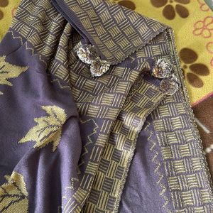 Mauve Color Shawl For Festive Occasions.