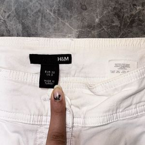 H&M Off White Semi Formal Pants