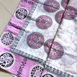 Lavender Designer Cotton Saree