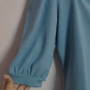 Blue Puff Sleeve Top