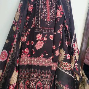 LAWN COTTON MIX SUIT WITH FLORAL DESIGN & PALAzo